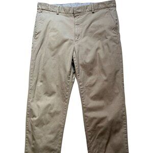 1946 Ballin Mens Flat Front Chino Pants Stretch Non-Iron Size 38x34 Beige Casual